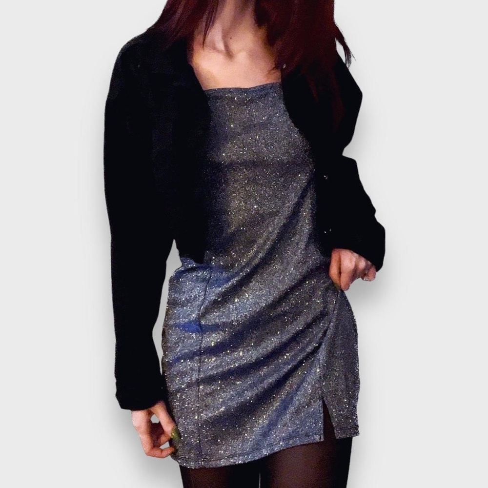 Blue Sparkly Mini Dress - Size M